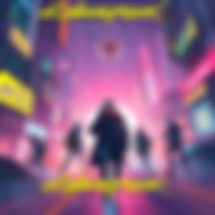 A vibrant illustration showcasing new features and improvements in Cyberpunk 2077 Update 2.3 with futuristic city elements and characters in action.