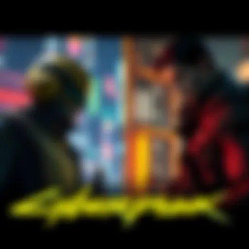 A side-by-side comparison of gameplay scenes from Cyberpunk 2077 and Deus Ex, showcasing character choices and futuristic settings.