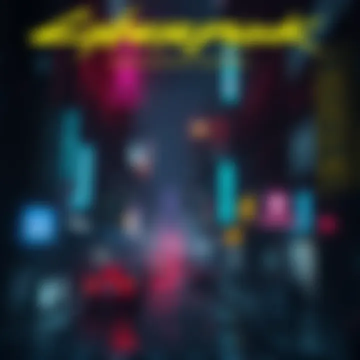 A digital cityscape showing dark, dystopian streets with neon lights, symbolizing the struggles of the Cyberpunk franchise after its launch.