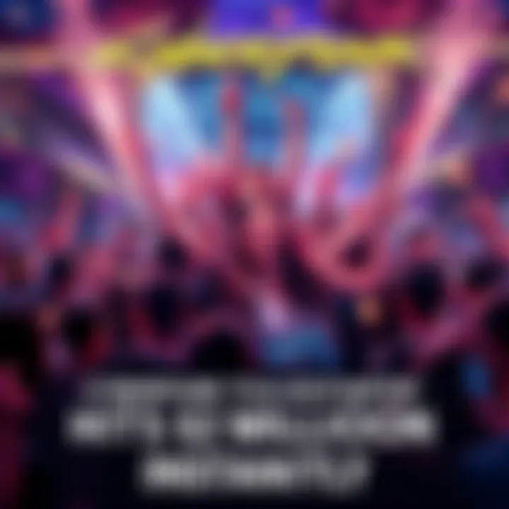 Cyberpunk TCG Kickstarter Success Crowd celebrating the launch of Cyberpunk TCG Kickstarter campaign with excitement as funding goal is reached quickly