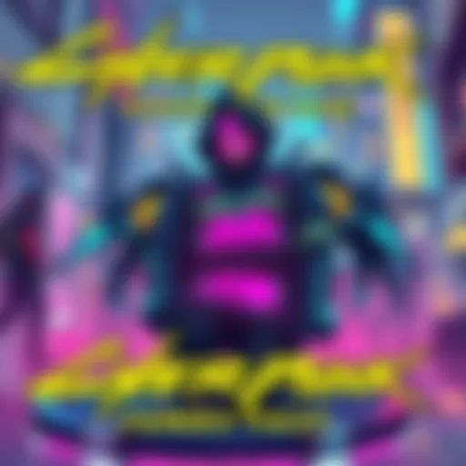 An illustration of the Cyberpunk 2077 Trading Card Game featuring vibrant art and futuristic designs