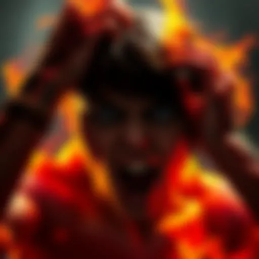 Cybil in turmoil as she confronts a dark presence inside her, showing her emotional struggle during the possession