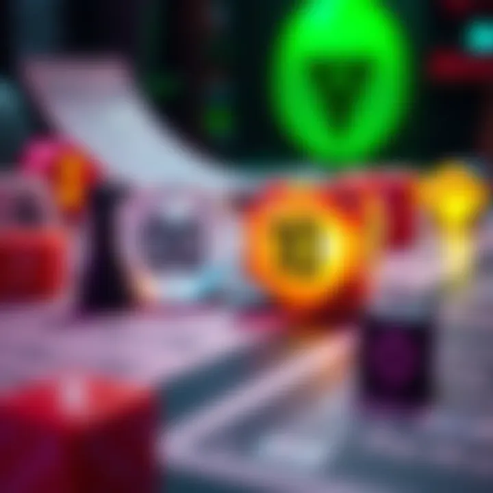 d10 Percentile Die A close-up view of a d10 percentile die showing numbers 00 and 0, alongside a gaming table setup with dice and character sheets.