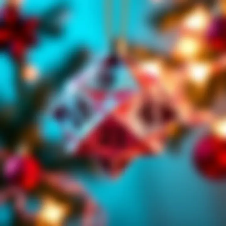 D20 Origami Snowflake Ornament A handmade origami snowflake ornament shaped like a D20 dice with intricate folds and festive colors.