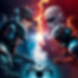 A graphic showing D2 fans and Marathon supporters arguing on social media platforms with their avatars and game logos visible.