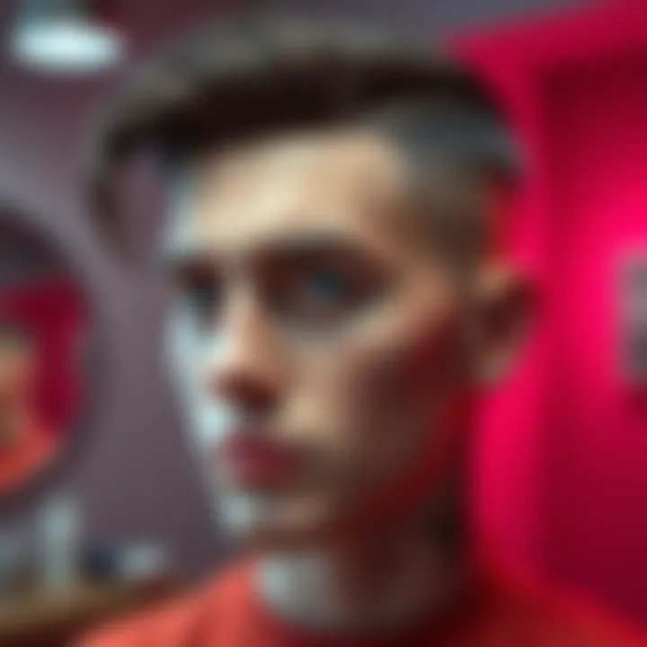 DA v2 Sam's Haircut A stylish haircut inspired by DA v2 Sam, showing clean lines and a modern look, perfect for a barber in Iceland.