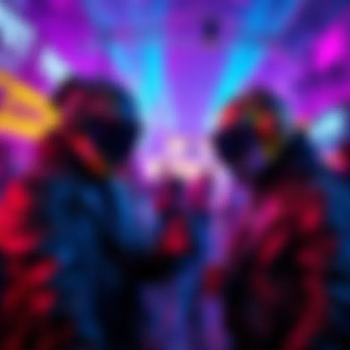 Players enjoying the Daft Punk event in Fortnite, showcasing vibrant visuals and music elements.