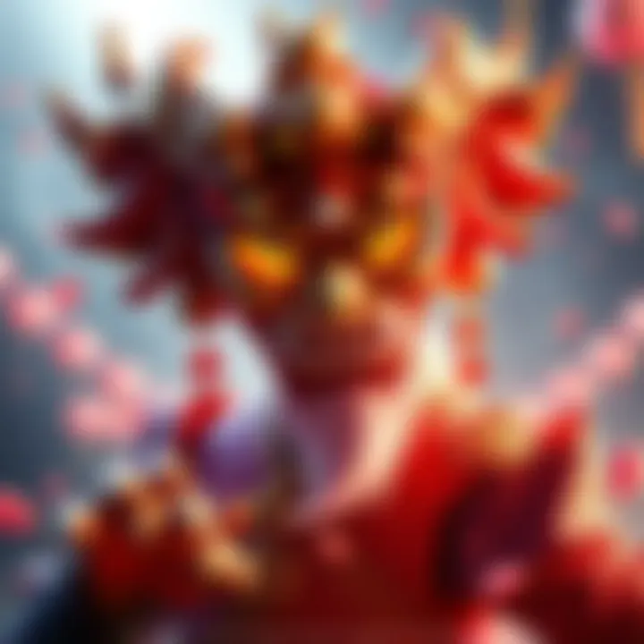 Promotional image showcasing the new Dagath Deluxe skin with vibrant colors and festive designs for Lunar New Year