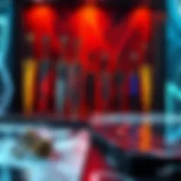 An array of unique dagger skin designs displayed on various surfaces, highlighting innovative styles and trends in personal aesthetics.