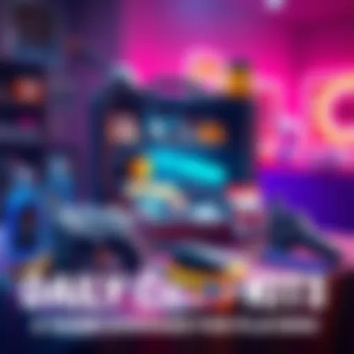 A colorful display of the daily Cryo kit for players, featuring ice-themed items and tools for gaming, inviting players to engage with new content.