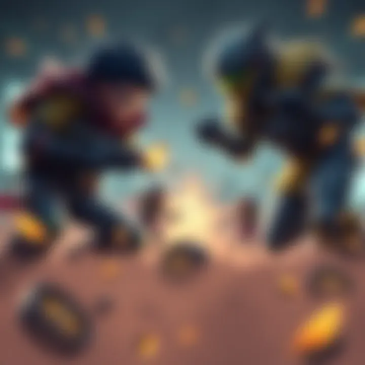 A graphic showing game characters adjusting their strategies due to changes in Damage Attenuation mechanics.