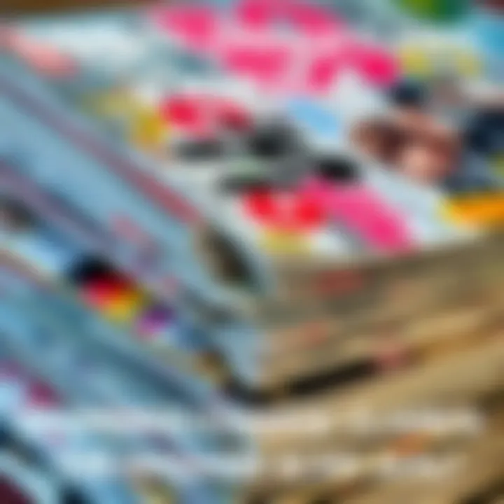 A stack of magazines with torn covers and visible wear, illustrating potential damage claims.