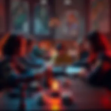 Damaging game tropes in tabletop games A tabletop game scene showing frustrated players and a game master making poor choices like forced pregnancy and favoritism