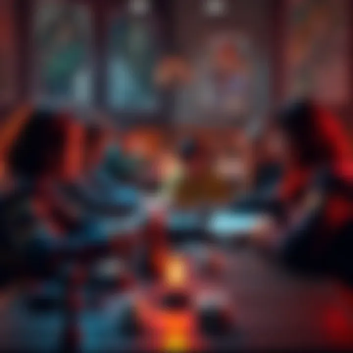 Damaging game tropes in tabletop games A tabletop game scene showing frustrated players and a game master making poor choices like forced pregnancy and favoritism