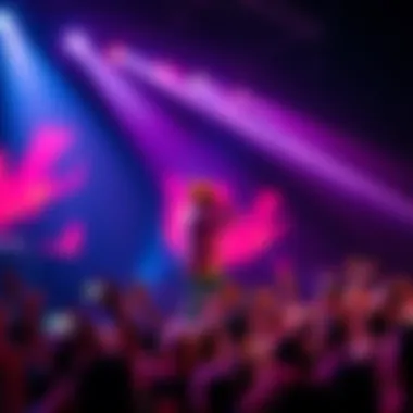 Dan Antwoord on stage with vibrant lights and energetic crowd