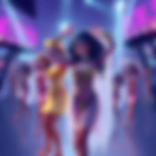 A collection of colorful sketches for the new dance festival Juno skin, showcasing different design ideas by fans.