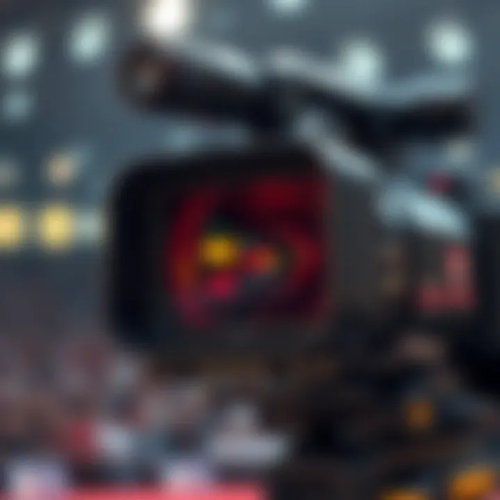 A close-up view of the criticized camera used during the Dancing Lion fight, highlighting its design and flaws