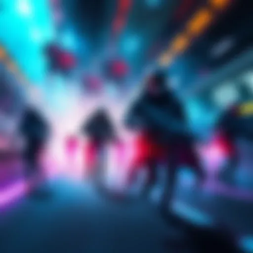 A vibrant fan-made concept art piece by Danny Gardner for Marathon, featuring dynamic characters and a futuristic setting.