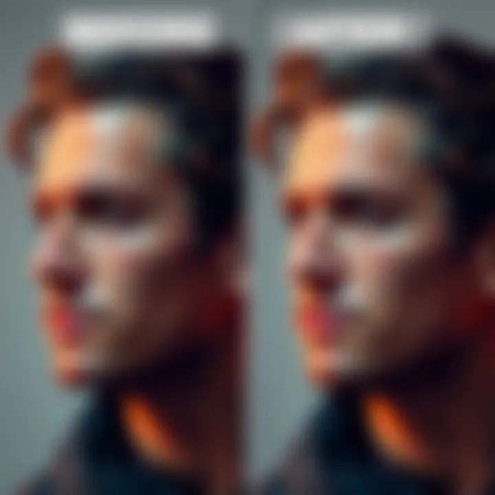 Before and after comparison of Danny's face transformation, showcasing significant changes in features.