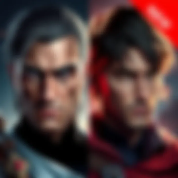 A visual comparison of two characters, one representing Dante with a serious expression and the other representing Leon with a thoughtful look, highlighting their personality traits.