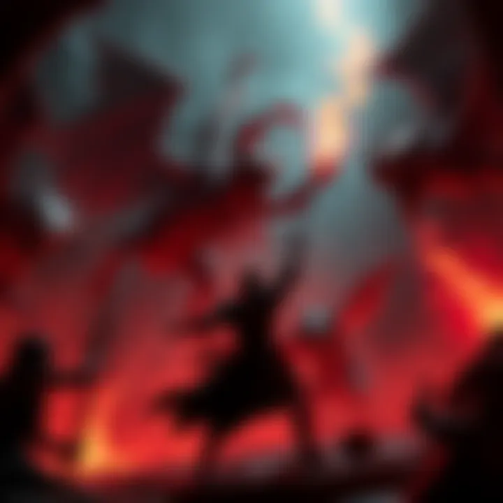 A character battles demons in a dark and fiery environment, showcasing action and adventure in Dante's Inferno.