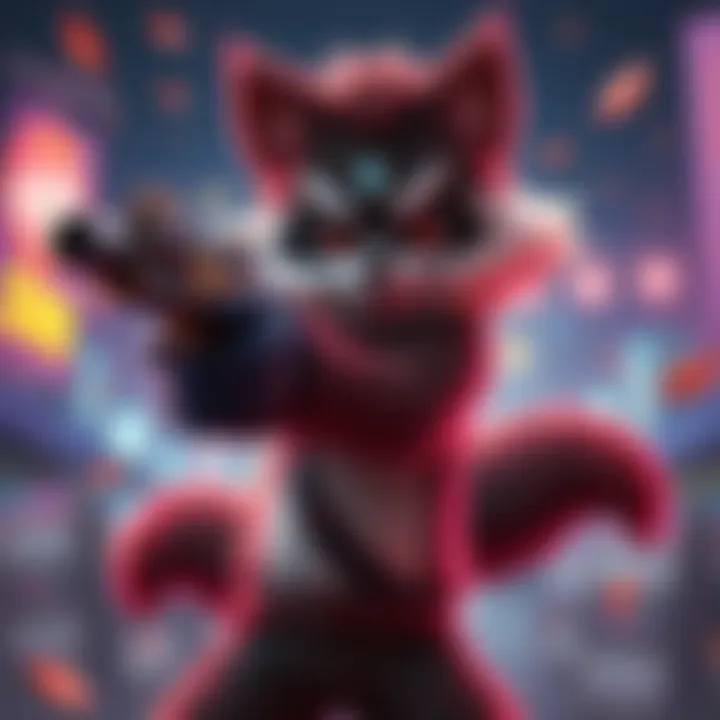 Danzaburou the Tanuki Danzaburou, a Tanuki character holding a gun, showcasing colorful visual design and dynamic animation style.