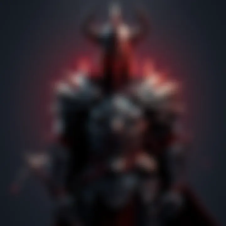 A striking slayer design inspired by the dark ages, showcasing bold armor and intricate details, blending historical elements with modern flair.