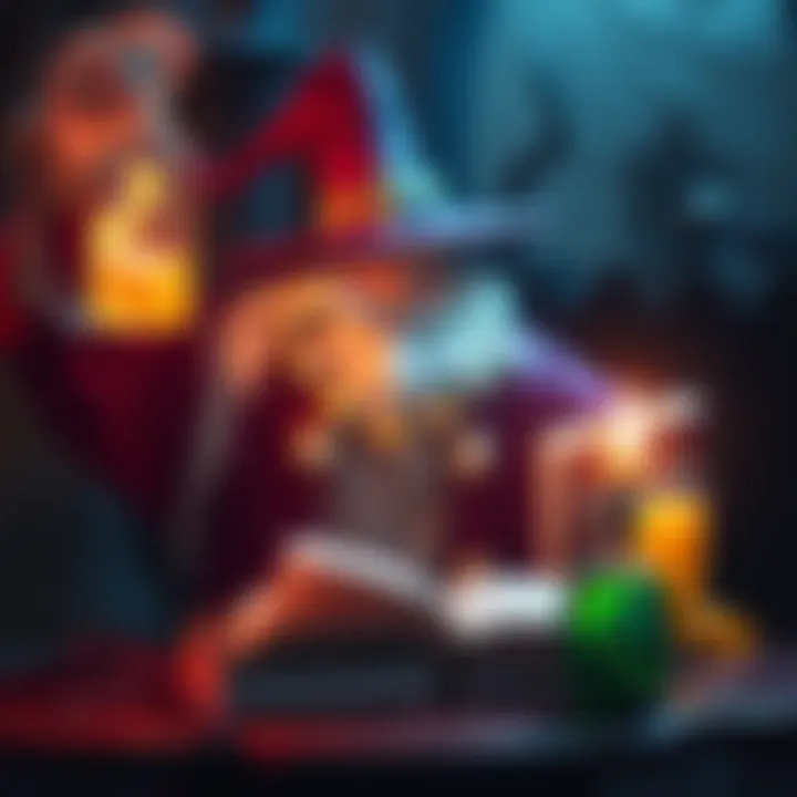 Dark Arts Build Guides A wizard casting spells with a magical book and potion beside them, representing Dark Arts strategies in gaming.