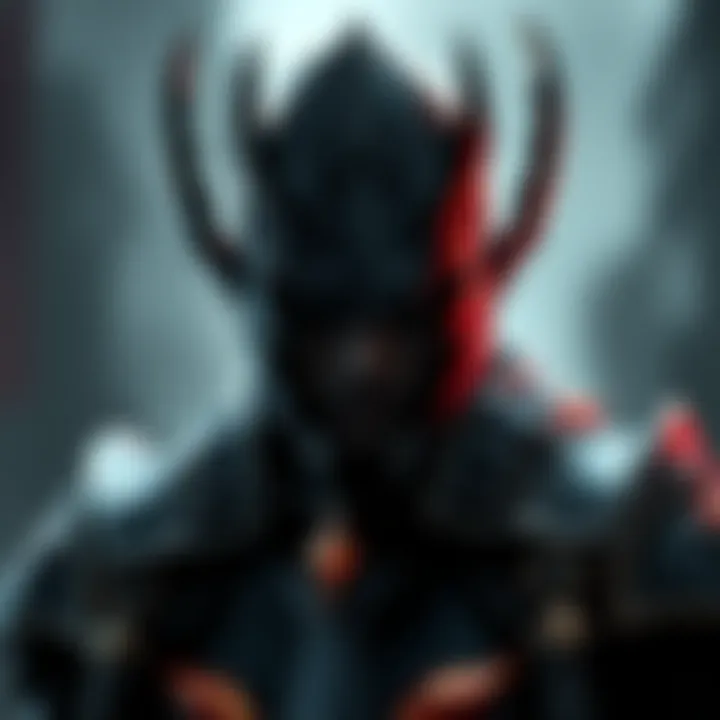 Art of Dark Crusader showcasing his edgy transformation in Lords2, featuring dark armor and intense expression