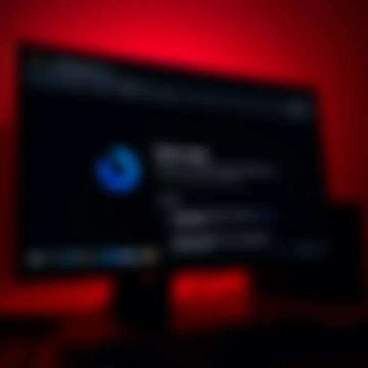 A computer screen displaying a dark mode extension interface with dark colors and text