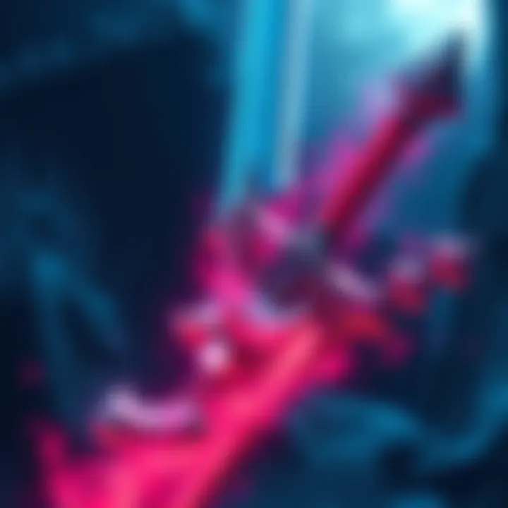A glowing Dark Moon Greatsword displaying Arcane effects in a fantasy setting, highlighting its impact on damage and status effects.