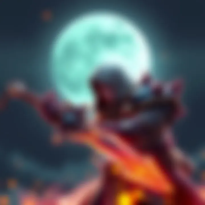 A player character holding the Dark Moon Greatsword, showcasing stats and gear for an optimized build