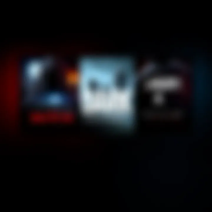 Three game titles displayed on a screen with dark and eerie visuals, hinting at suspense and horror themes.