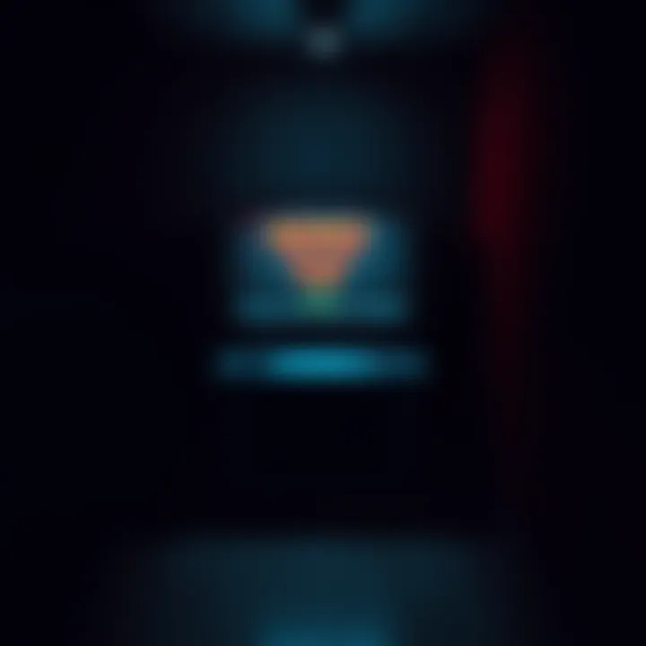 A dark room with a creepy game console A dimly lit room featuring a vintage video game console with a horror game screen, creating an eerie atmosphere.