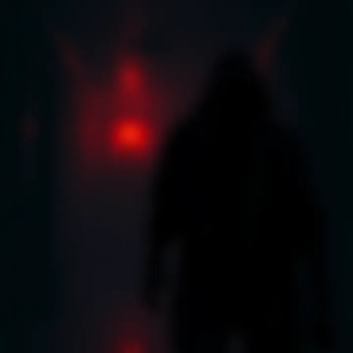 A dimly lit room with eerie shadows and a flickering light, suggesting a horror game setting