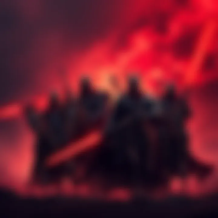 All four horsemen from Dark Siders standing together, ready for battle with weapons drawn in an action pose.