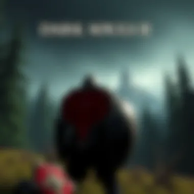 A character equipped with armor and a shield stands ready for battle in a dark forest setting, with a distant castle in the background.