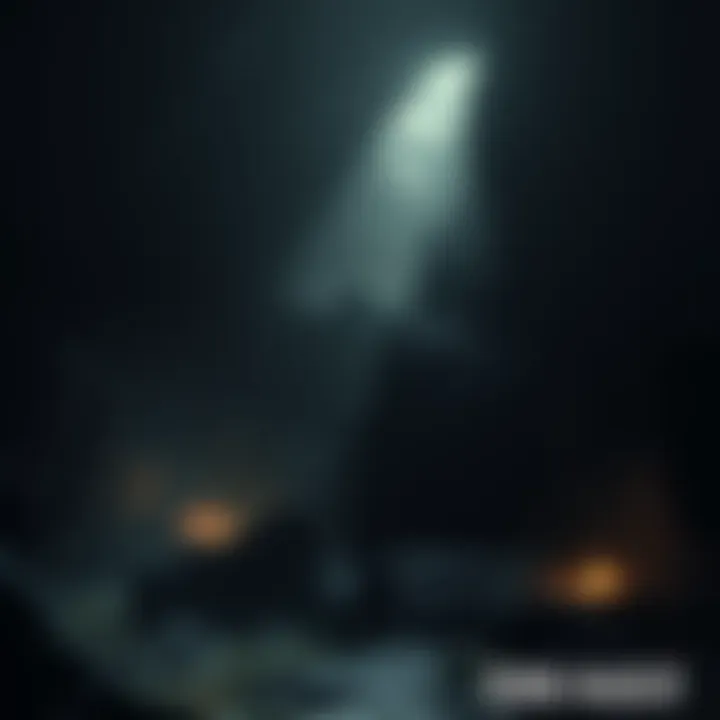 Dark Tomb Raider Environment A shadowy interior of a tomb in Tomb Raider 2013, with rocky walls and dim lighting, creating a creepy atmosphere