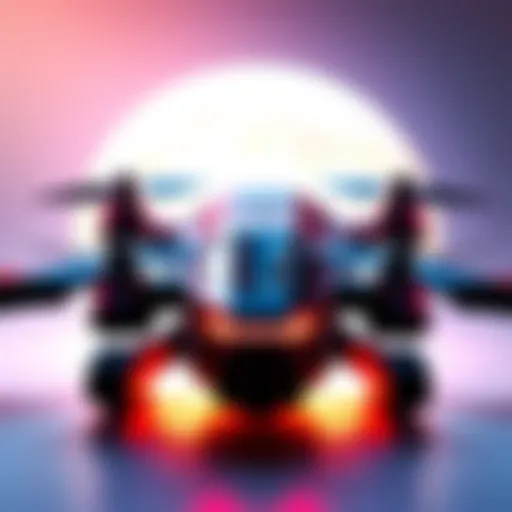 Concept art of the Dark Voyager Drone showing its sleek design and features for gameplay.