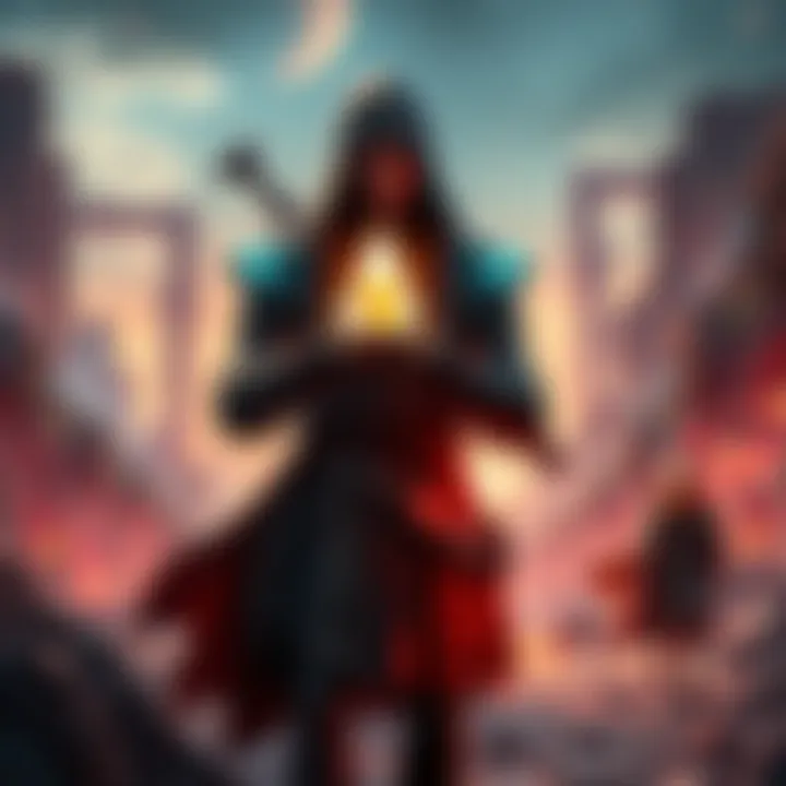 The Dark Voyager on a shard quest The Dark Voyager character holding a glowing shard in a sci-fi landscape