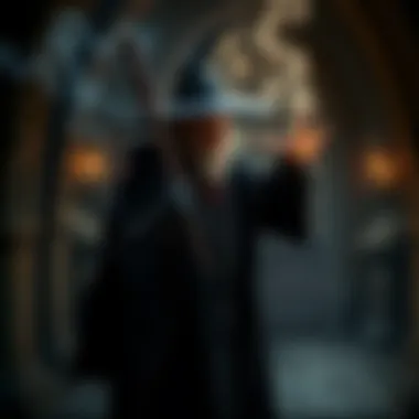 A Dark Wizard stands in a mysterious lair, casting a powerful spell with dark magic swirling around.