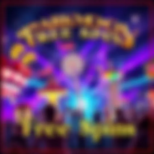 Darkmoon Faire Free Spins Colorful scene of Darkmoon Faire with carnival rides and people celebrating