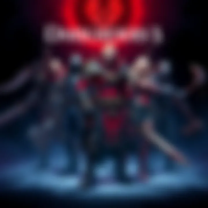 Characters from Darksiders 3 and Genesis standing together, showcasing their unique designs and weapons, set against a dark and vibrant background