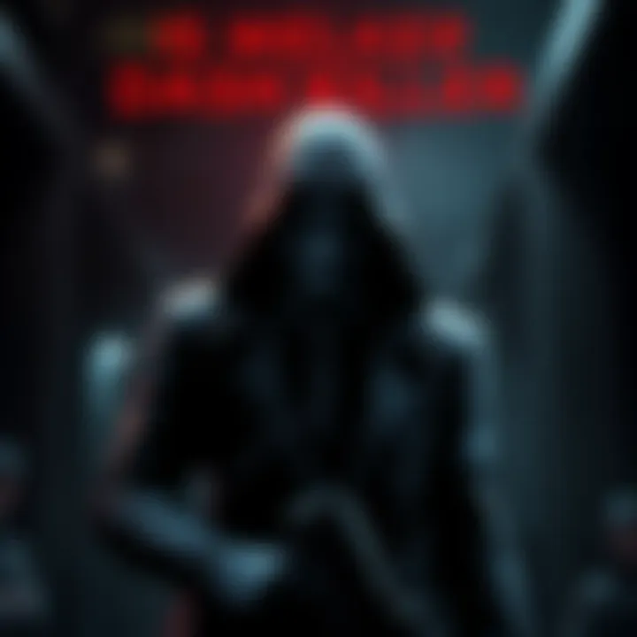 Dash Killer Character A dark figure representing the last dash killer, Wesker, in a gaming environment with shadows and a tense atmosphere.