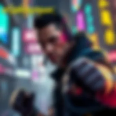 David Martinez character ready for a fight in a futuristic urban setting