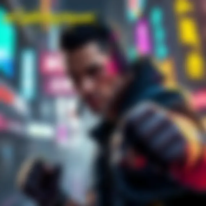 David Martinez character ready for a fight in a futuristic urban setting