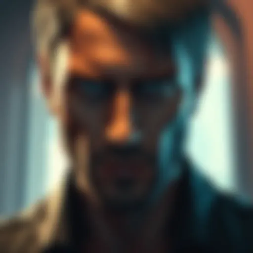 A close-up of David, a controversial character from Telltale games, showing his intense expression and dramatic pose.