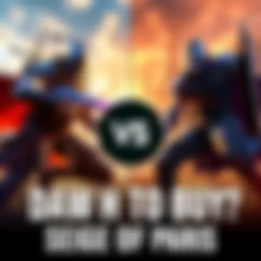 Side-by-side images of characters from Dawn of Ragnarok and Siege of Paris engaging in action scenes