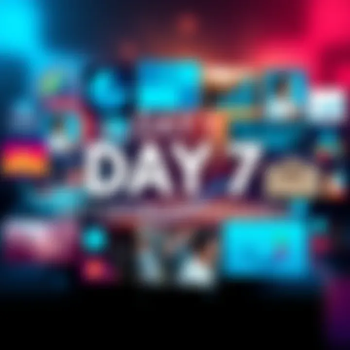 A collage of key events from Day 7, showcasing important developments and insights with charts and illustrations