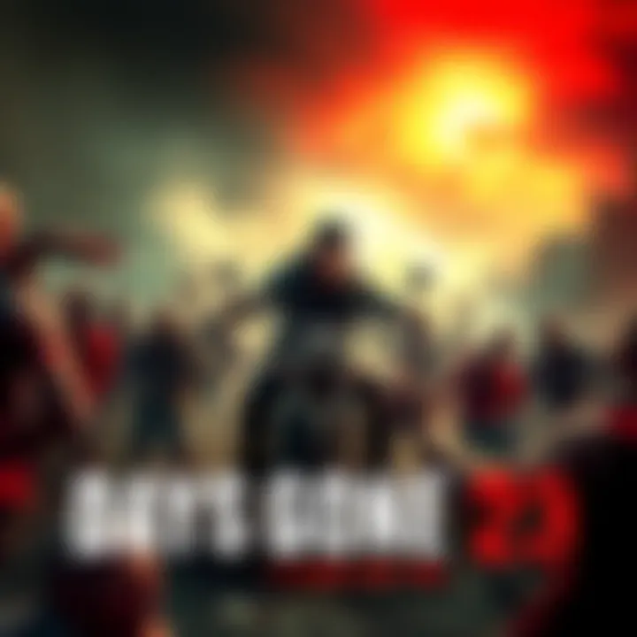Cover art of the game Days Gone featuring a biker surrounded by zombies in a post-apocalyptic setting